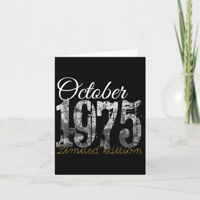 Carte Chemise 50 ans octobre 1975 Tee 1975 50e anniversa (Devant)