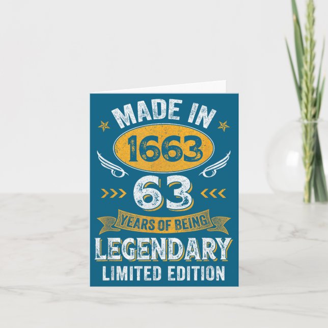 Carte Chemise Années Vintage 1963 63 Ancien Anniversaire (Devant)