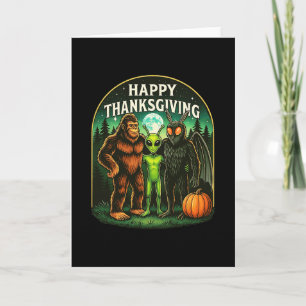 Carte Chemise Bonne Action de Grâce Hommes Bigfoot Alien