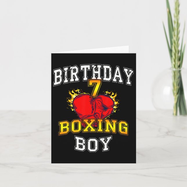 Carte Chemise Boy 7e Anniversaire - Boxe Enfant 7 Ans (Devant)