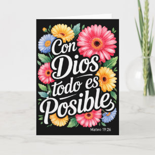 Carte Chemise chrétienne espagnole F Con Dios Todo Es Po