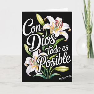 Carte Chemise chrétienne espagnole F Con Dios Todo Es Po