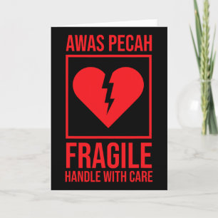 Carte Chemise Cœur Brisé Fragile Manipulez Avec Soin V E