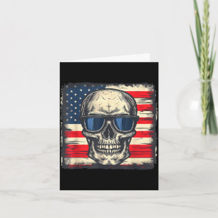 Carte Chemise crâne patriotique drapeau Usa jour de l'in