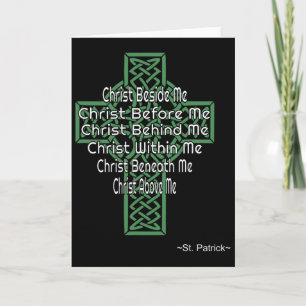 Carte Chemise Croix Celtique Prière Saint Patrick Cadeau