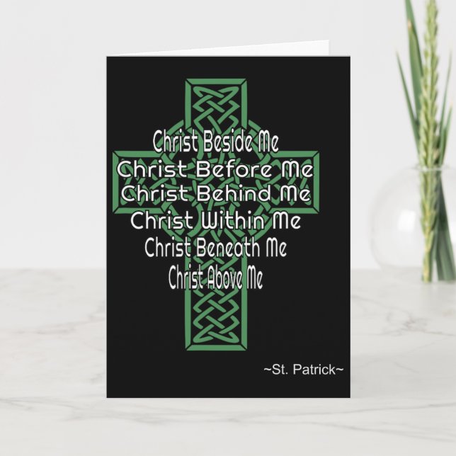 Carte Chemise Croix Celtique Prière Saint Patrick Cadeau (Devant)