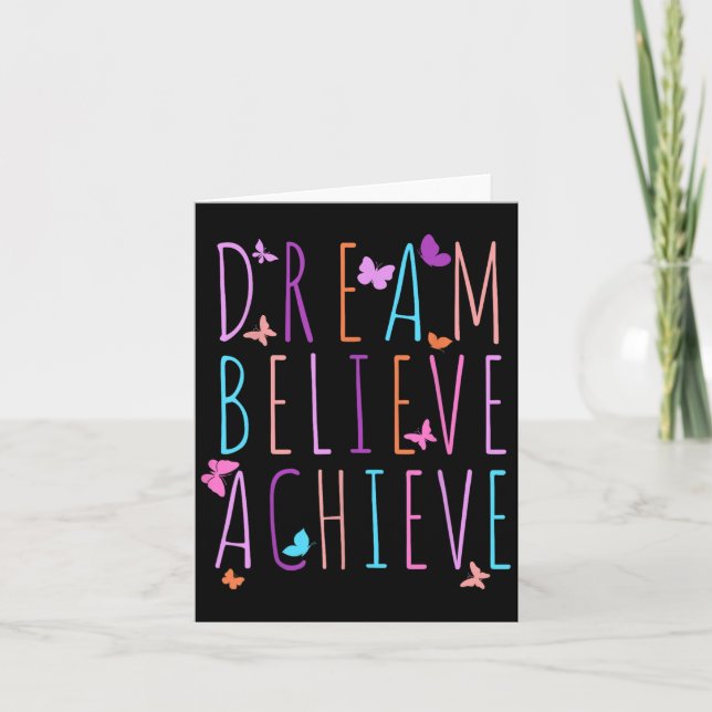 Carte Chemise D'Affirmation Pour Filles Papillon Rêve Cr (Devant)