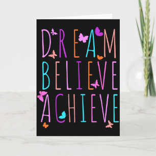 Carte Chemise d'affirmation pour filles Papillon Rêve Cr