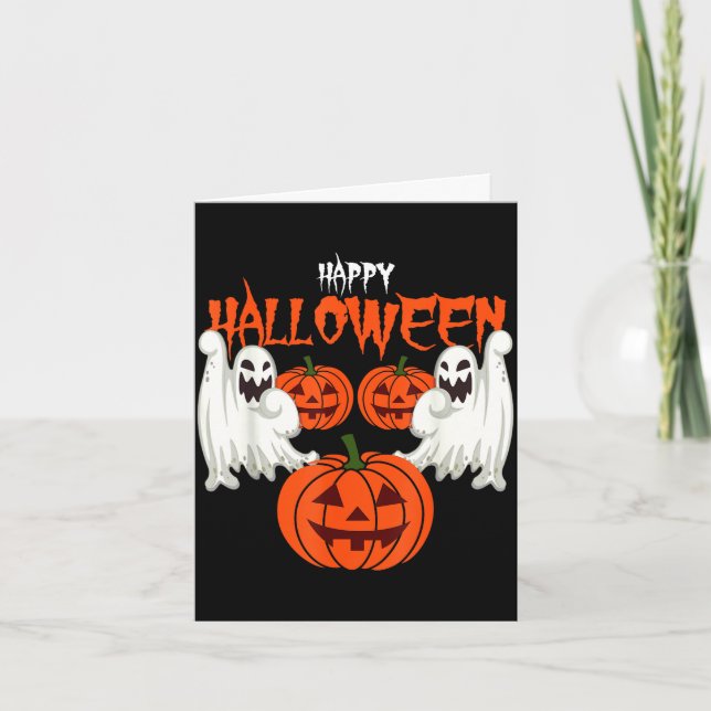 Carte Chemise d'automne avec fantômes de visage de citro (Devant)