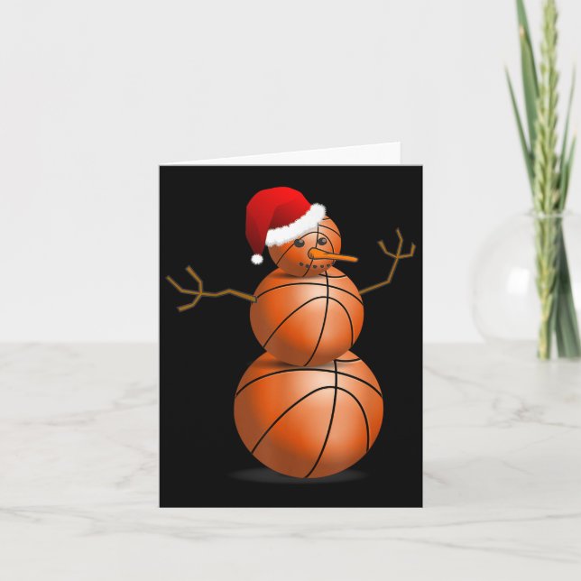 Carte Chemise de basketball de Noël - Snowman de basketb (Devant)