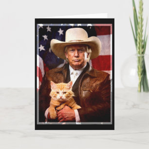 Carte Chemise de chat Donald Trump Drôle Cowboy Trump 20