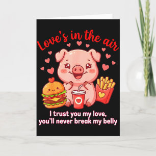 Carte Chemise de cochon mignon de l'amour dans l'air Kaw