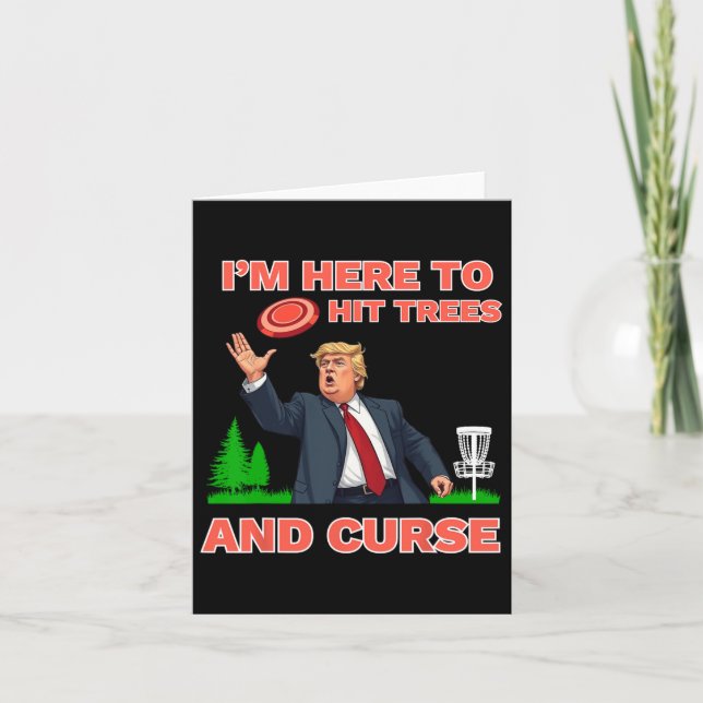 Carte Chemise De Golf Disque Funny Frappe Les Arbres Et  (Devant)