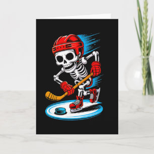 Carte Chemise de hockey drôle squelette Halloween pour a