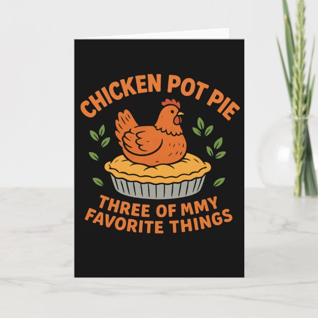 Carte Chemise de la ferme drôle de poulet Pot Pie Amoure (Devant)