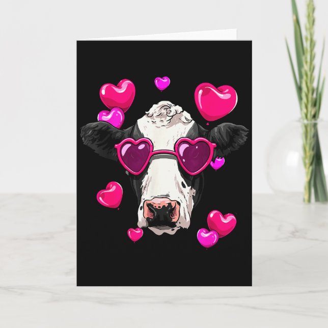 Carte Chemise de la Saint-Valentin vache Tête de vache C (Devant)