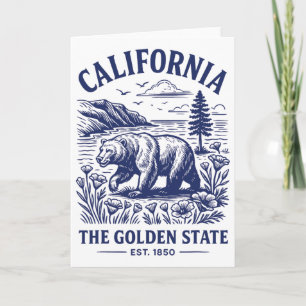 Carte Chemise de l'État Rétro Californie Est 1850 Côte D
