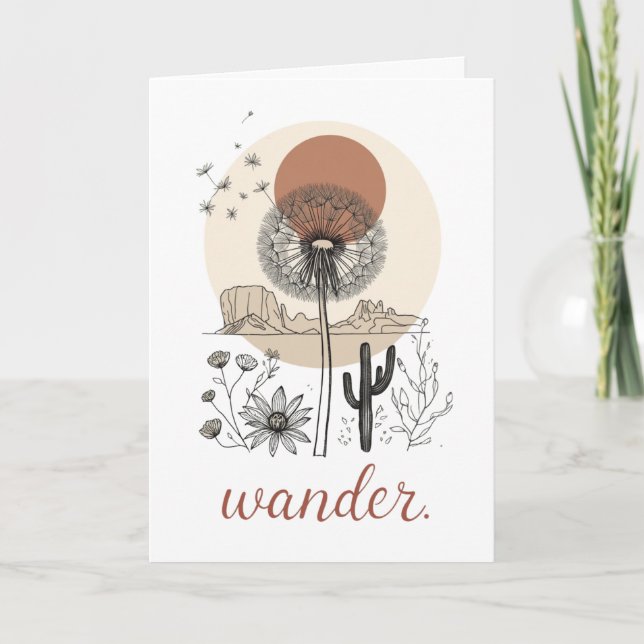 Carte Chemise de maman boho Mama Wander Desert Wildflowe (Devant)
