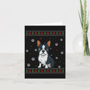 Carte Chemise de Noël Boston Terrier Xmas Animal de Comp