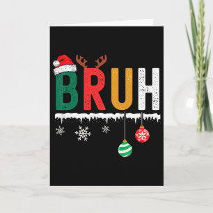 Carte Chemise de Noël Bruh Enfants Adolescents Garçons D