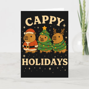Carte Chemise de Noël Capybara, Vacances Capy Drôles 