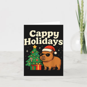 Carte Chemise de Noël Capybara, Vacances drôles de Capy