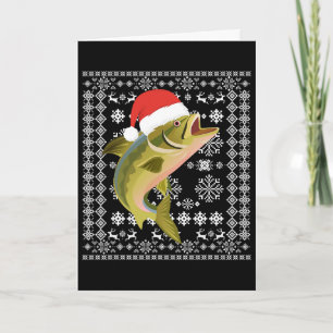 Carte Chemise de Noël dégueu Merry Fishmas Santa Poisson