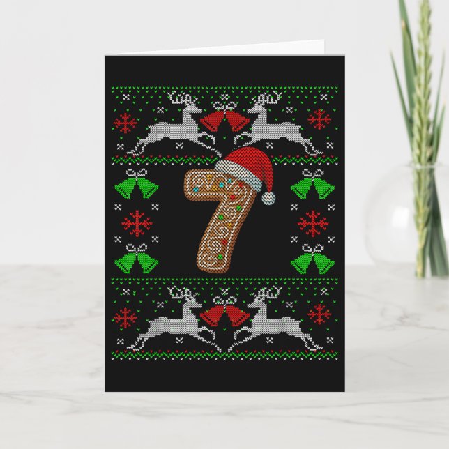 Carte Chemise de Noël drôle et laide numéro 7 67 Meme (Devant)