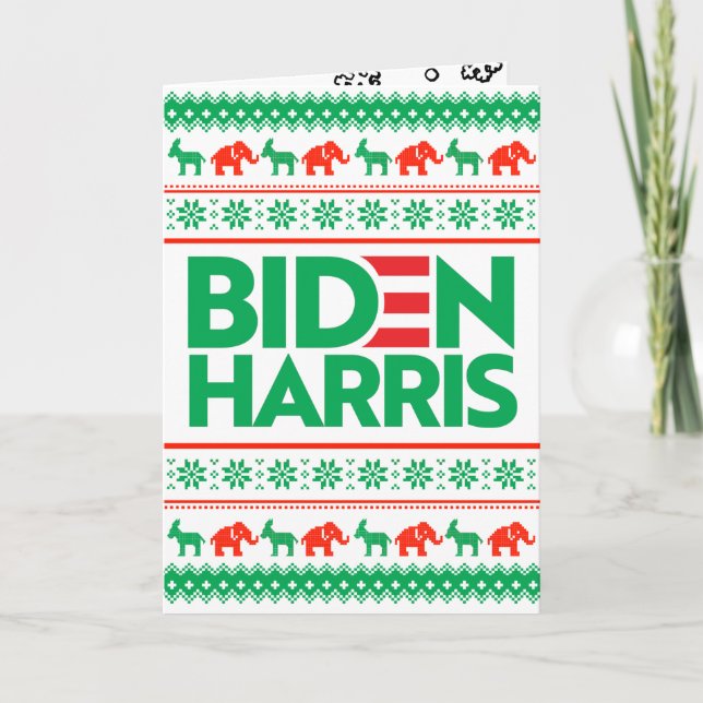 Carte CHEMISE DE NOËL LAIDE BIDEN HARRIS (Vert) (Devant)