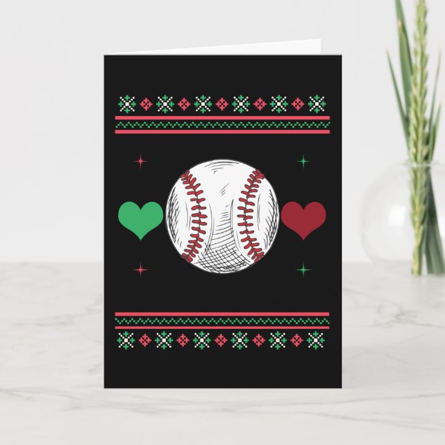 Carte Chemise de Noël laide de baseball Xmas (Devant)