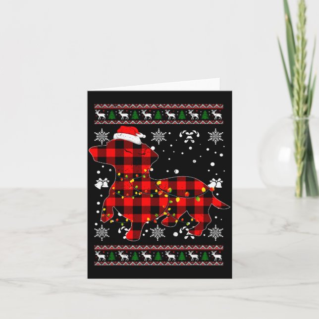 Carte Chemise de Noël pour cadeau d'amant de Dachshund P (Devant)