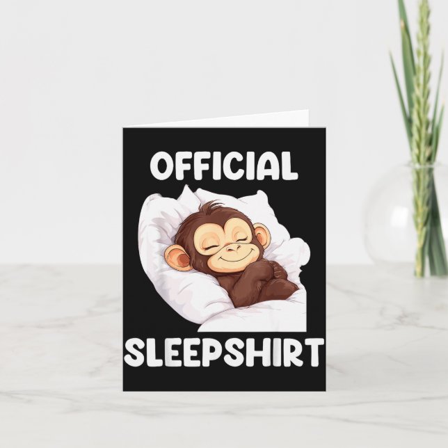 Carte Chemise de nuit mignonne singe animalier Pyjama  (Devant)