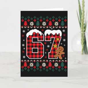 Carte Chemise de pyjama de Noël drôle 67 Six Sept Mème B