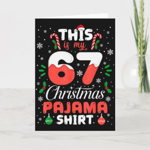 Carte Chemise de pyjama de Noël drôle 67 Six Sept Mème B