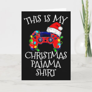 Carte Chemise de pyjama de Noël Manette de jeu vidéo Pèr
