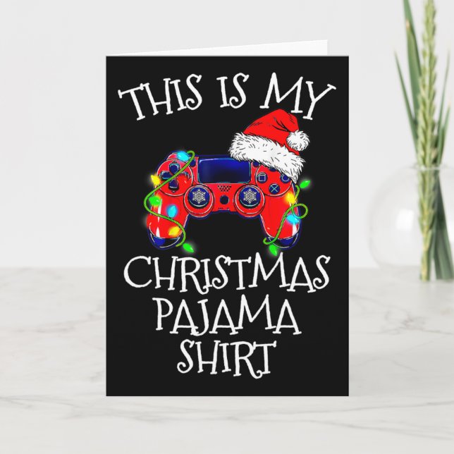 Carte Chemise de pyjama de Noël Manette de jeu vidéo Pèr (Devant)