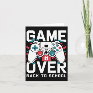 Carte Chemise de rentrée scolaire Game Over Premier jour