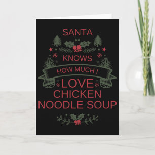 Carte Chemise de soupe au poulet pour Noël 2025 pour Con