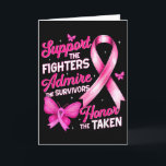 Carte Chemise de soutien admirer honorer la sensibilisat<br><div class="desc">Chemises de sensibilisation au cancer du sein pour femmes de soutien admirer honorer</div>