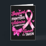 Carte Chemise de soutien admirer honorer la sensibilisat<br><div class="desc">Chemises de sensibilisation au cancer du sein pour femmes de soutien admirer honorer</div>