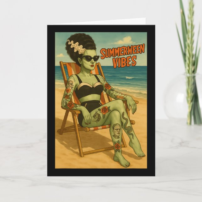 Carte Chemise de style gothique rétro de plage Summerwee (Devant)