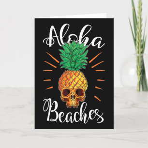 Carte Chemise de vacances crâne de pinède d'Hawaii Beach