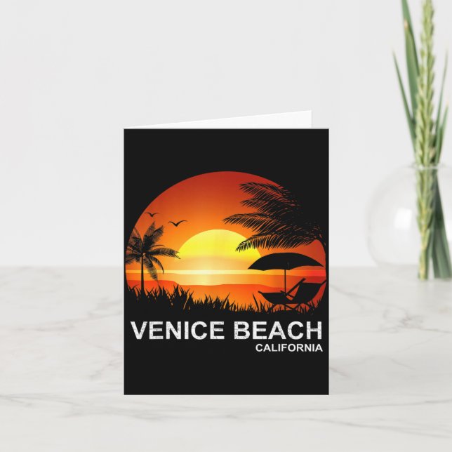 Carte Chemise d'été de Venice Beach Vintage Palmier (Devant)