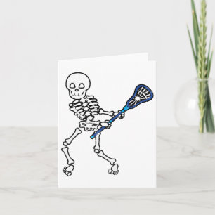 Carte Chemise d'Halloween Skeleton Lacrosse Sport Player
