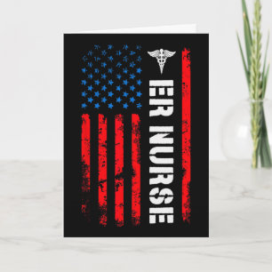 Carte Chemise d'infirmière des urgences patriotique Drap