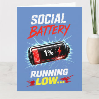 Carte Chemise drôle de batterie sociale faible pour intr