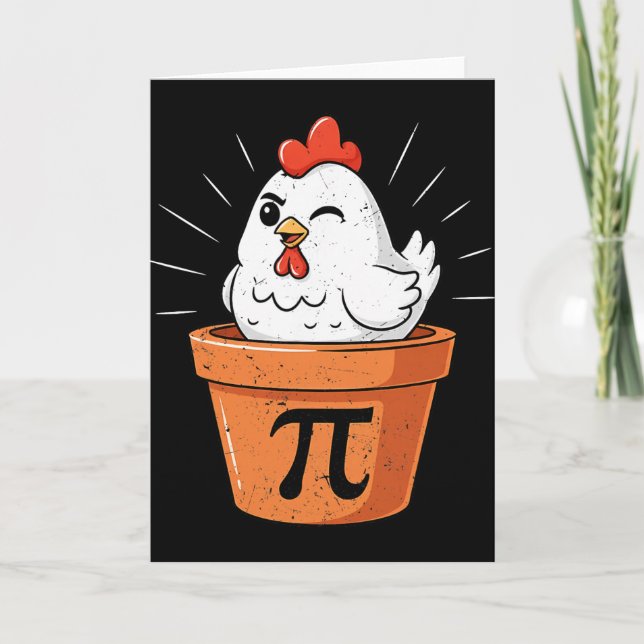 Carte Chemise drôle de poulet Pot Pi Jour Tarte Math Lov (Devant)