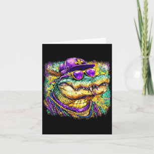 Carte Chemise Drôle Mardi Gras Costume Alligator Perles
