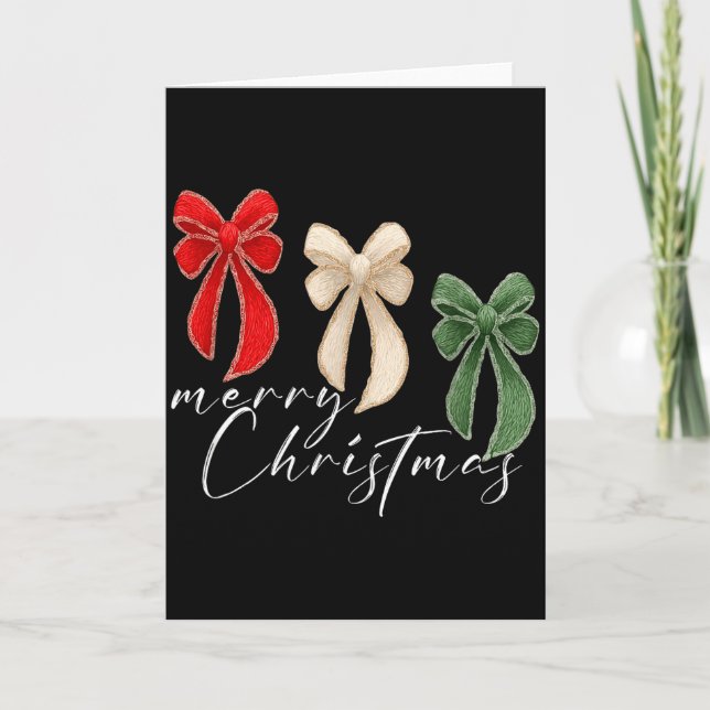 Carte Chemise drôle rétro cadeau Noël Bow Coquette Femme (Devant)