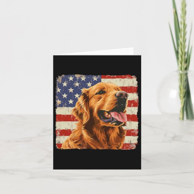 Carte Chemise du drapeau américain du chien Retriever do (Devant)